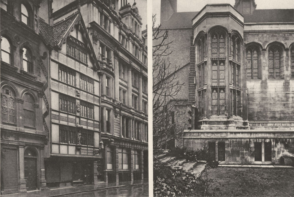 CROSBY HALL. Sham-antique front Bishopsgate. Now in Chelsea 1926 old print